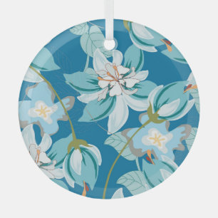 Floral pattern, versatile flower design. glass ornament