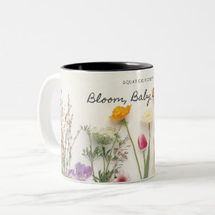 Floral Pattern Vibrant Coffee Two-Tone Coffee Mug