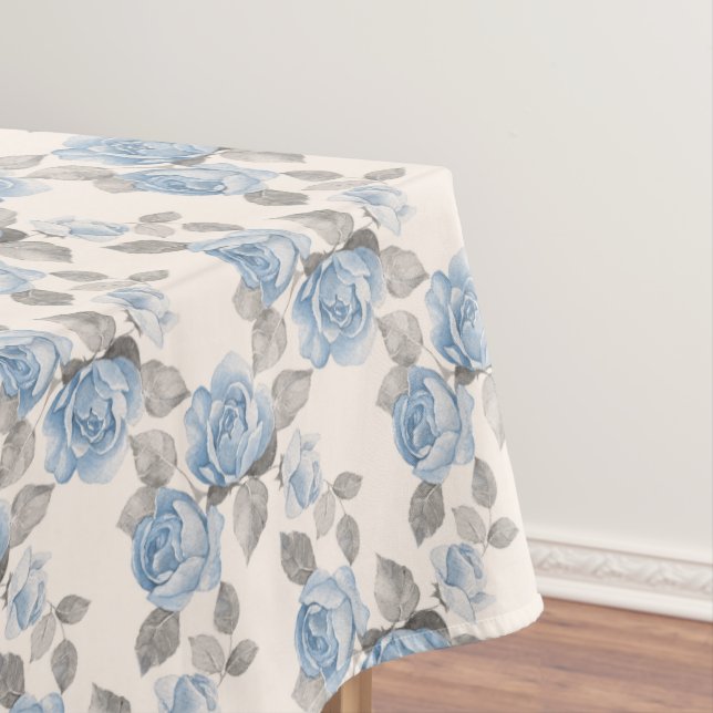 Floral pattern. Vintage blue roses Tablecloth (In Situ)