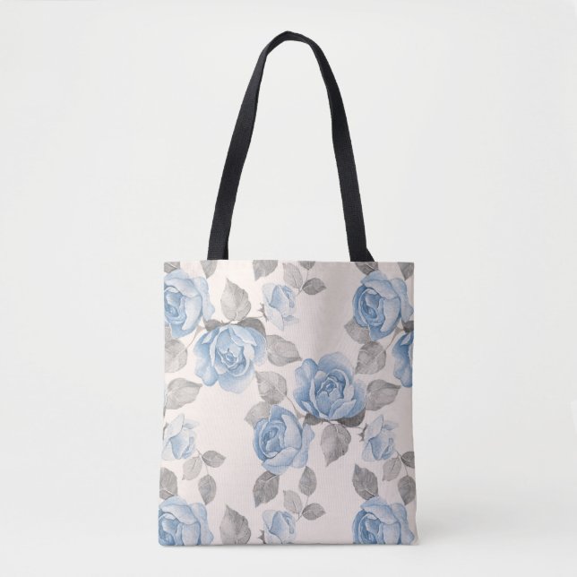 Floral pattern. Vintage blue roses Tote Bag (Front)
