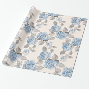 Floral pattern. Vintage blue roses Wrapping Paper