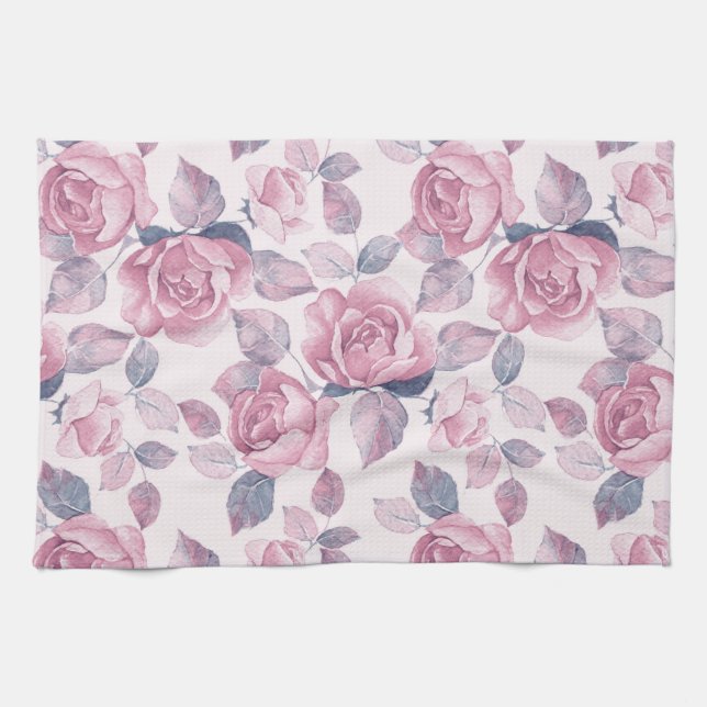 Floral pattern. Vintage roses Kitchen Towel (Horizontal)