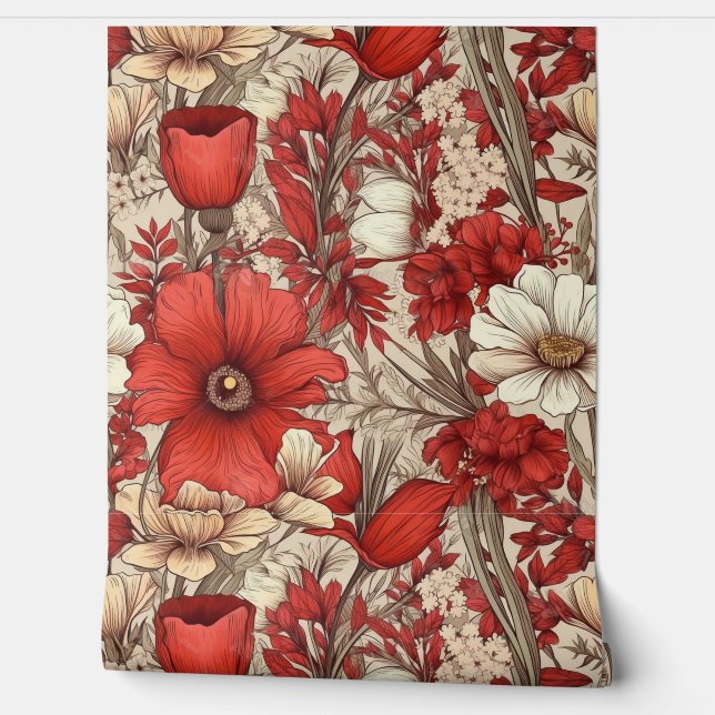 Floral Pattern Wallpaper (Unrolling)
