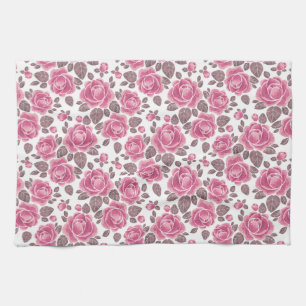 Floral pattern. Watercolor roses /52 Kitchen Towel