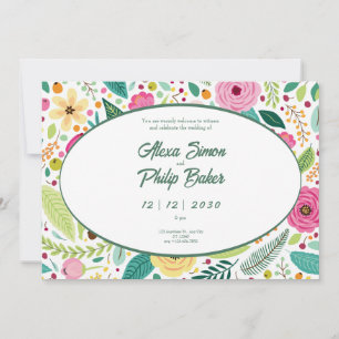 Floral Pattern Wedding Invitation