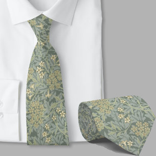 Floral pattern William Morris inspired sage flower Tie