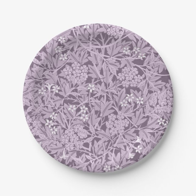 Floral Pattern William Morris Lavender Paper Plate (Front)