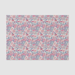 Floral pattern with bird and butterfly tissue paper
