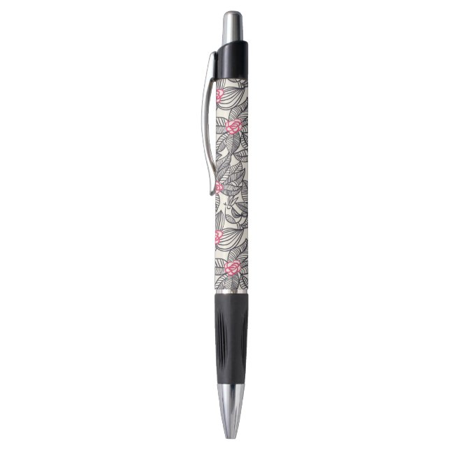 Floral pattern with cartoon birds 2 pen (Top (Vertical))