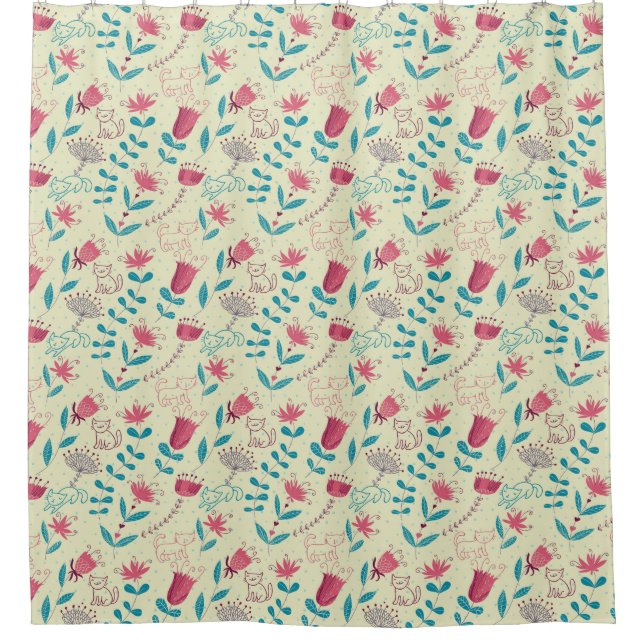 Floral pattern with cartoon cats (Front)