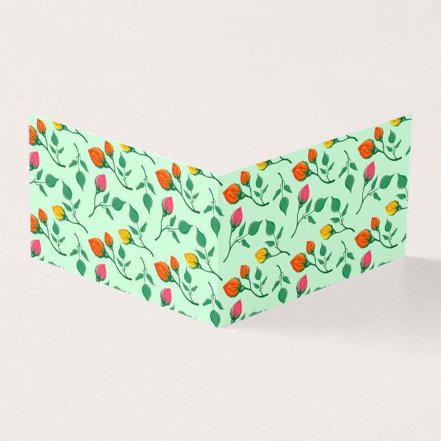 Floral pattern with colored rose flowers  (Outside)