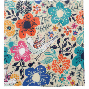  floral pattern with colorful blooming flowers and