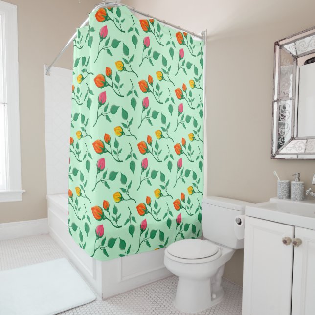 Floral pattern with coloured rose flowers  (In Situ)