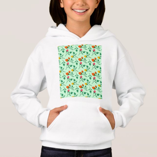 Floral pattern with coloured rose flowers  (Front)