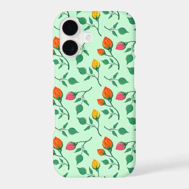 Floral pattern with coloured rose flowers (Back)