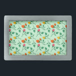 Floral pattern with coloured rose flowers  belt buckle<br><div class="desc">Elegant seamless pattern with floral motif made of yellow red and pink rose flowers on green backdrop</div>