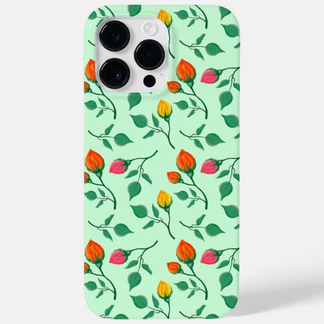 Floral pattern with coloured rose flowers  Case-Ma Case-Mate iPhone Case (Back)