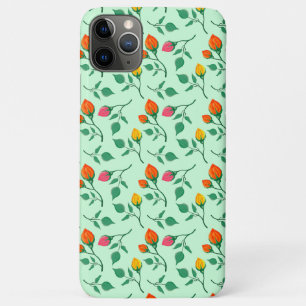 Floral pattern with coloured rose flowers iPhone 11 pro max case