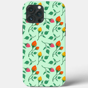 Floral pattern with coloured rose flowers  iPhone 13 pro max case