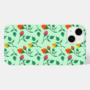 Floral pattern with coloured rose flowers  Case-Mate iPhone 14 case