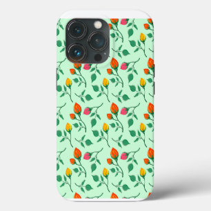 Floral pattern with coloured rose flowers iPhone 13 pro case