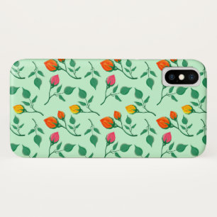 Floral pattern with coloured rose flowers  Case-Mate iPhone case