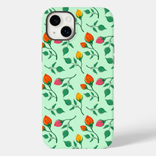 Floral pattern with coloured rose flowers  Case-Mate iPhone 14 plus case