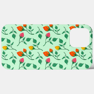 Floral pattern with coloured rose flowers iPhone 13 pro max case