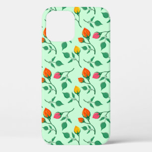 Floral pattern with coloured rose flowers  iPhone 12 case