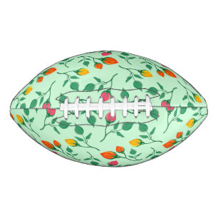Floral pattern with coloured rose flowers football