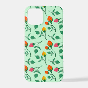 Floral pattern with coloured rose flowers   iPhone 12 pro case