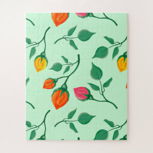 Floral pattern with coloured rose flowers jigsaw puzzle