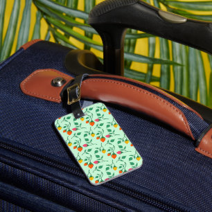 Floral pattern with coloured rose flowers luggage tag