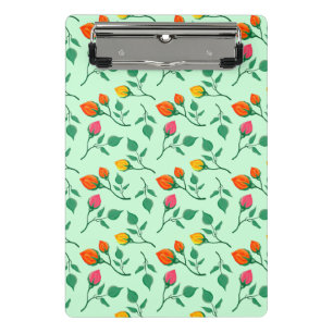 Floral pattern with coloured rose flowers mini clipboard