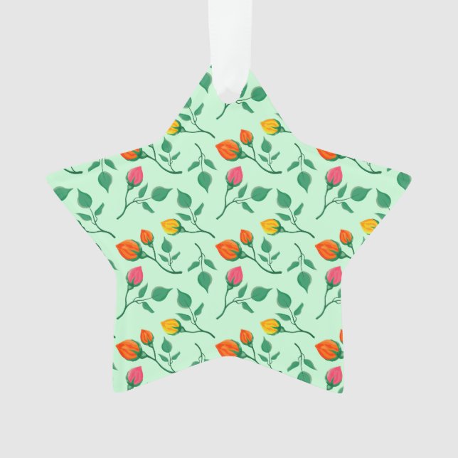 Floral pattern with coloured rose flowers  ornament (Front)