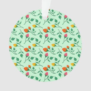 Floral pattern with coloured rose flowers ornament