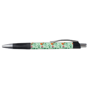Floral pattern with coloured rose flowers  pen