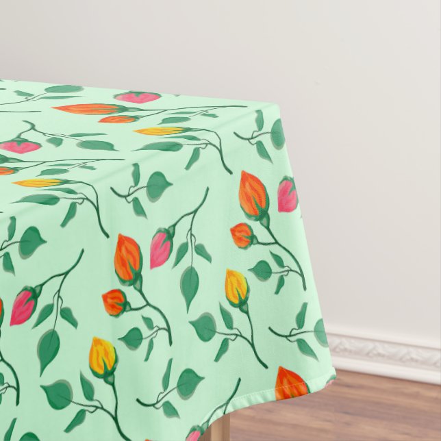 Floral pattern with coloured rose flowers  tablecloth (In Situ)