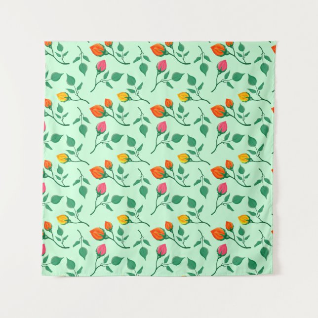 Floral pattern with coloured rose flowers  tapestry (Front (Horizontal))