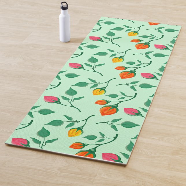 Floral pattern with coloured rose flowers  yoga mat (In Situ)