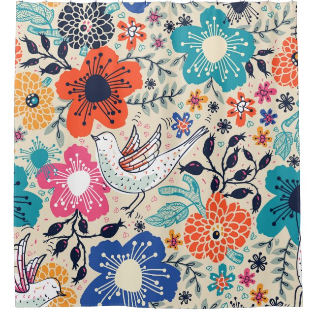  floral pattern with colourful blooming flowers an (Front)