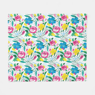 Floral pattern with colourful bouquet. fleece blanket