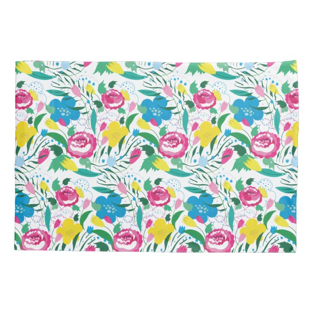 Floral pattern with colourful bouquet. pillowcase (Back)