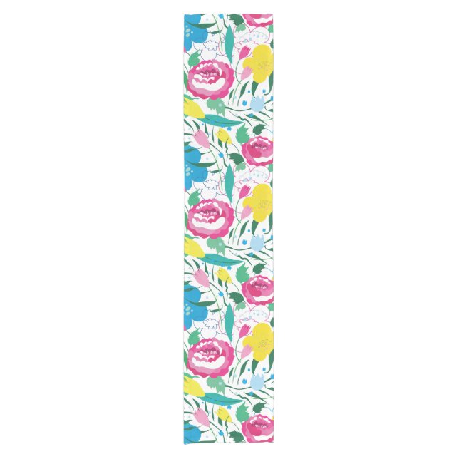 Floral pattern with colourful bouquet. short table runner (Front)