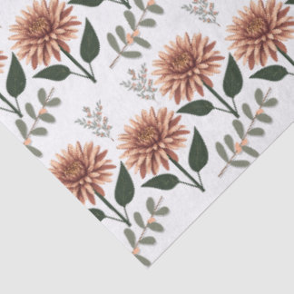 floral pattern with dahlien tissue paper
