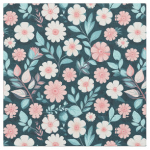 Floral Pattern With Pastel Flowers Fabric