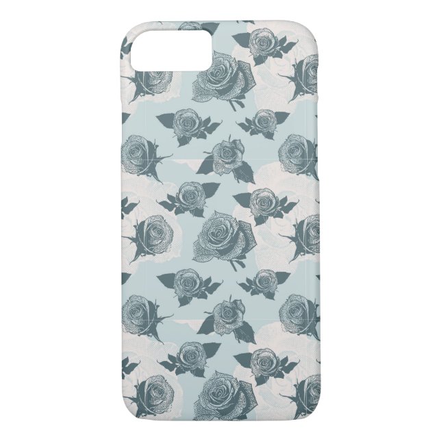 Floral pattern with rose Case-Mate iPhone case (Back)