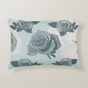 Floral pattern with rose decorative pillow