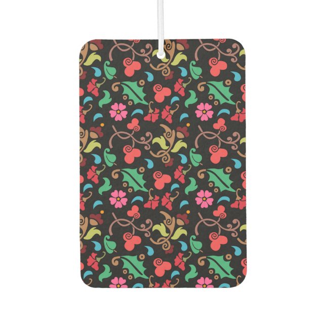 Floral Pattern With Smooth Colour Background-45673 Air Freshener (Front)