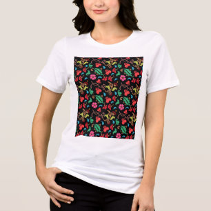 Floral Pattern With Smooth Colour Background-45673 Tri-Blend Shirt